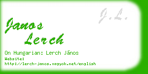 janos lerch business card