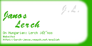 janos lerch business card